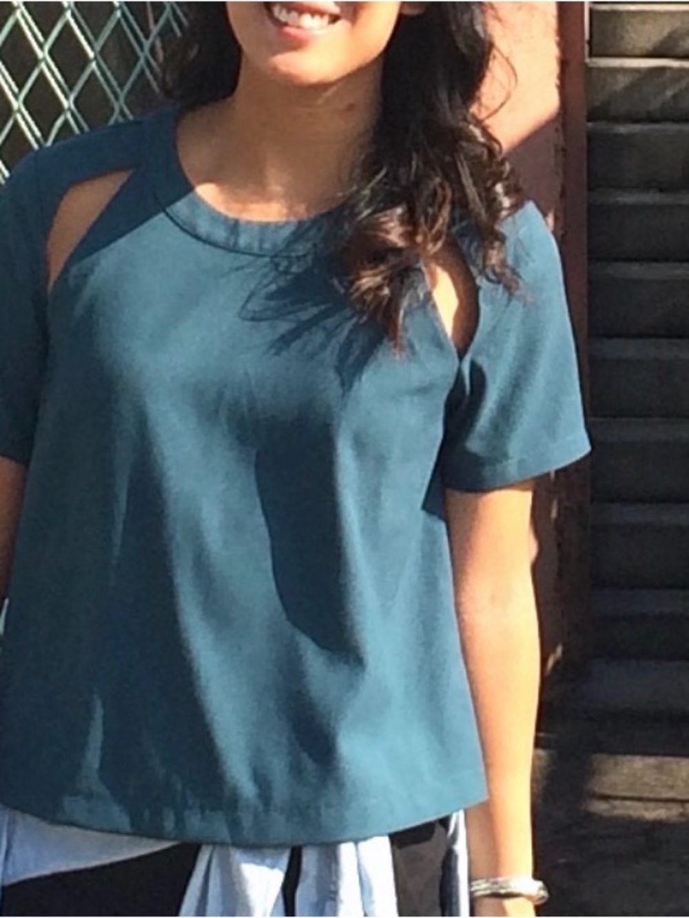 Astr Cut out Short Sleeve Top